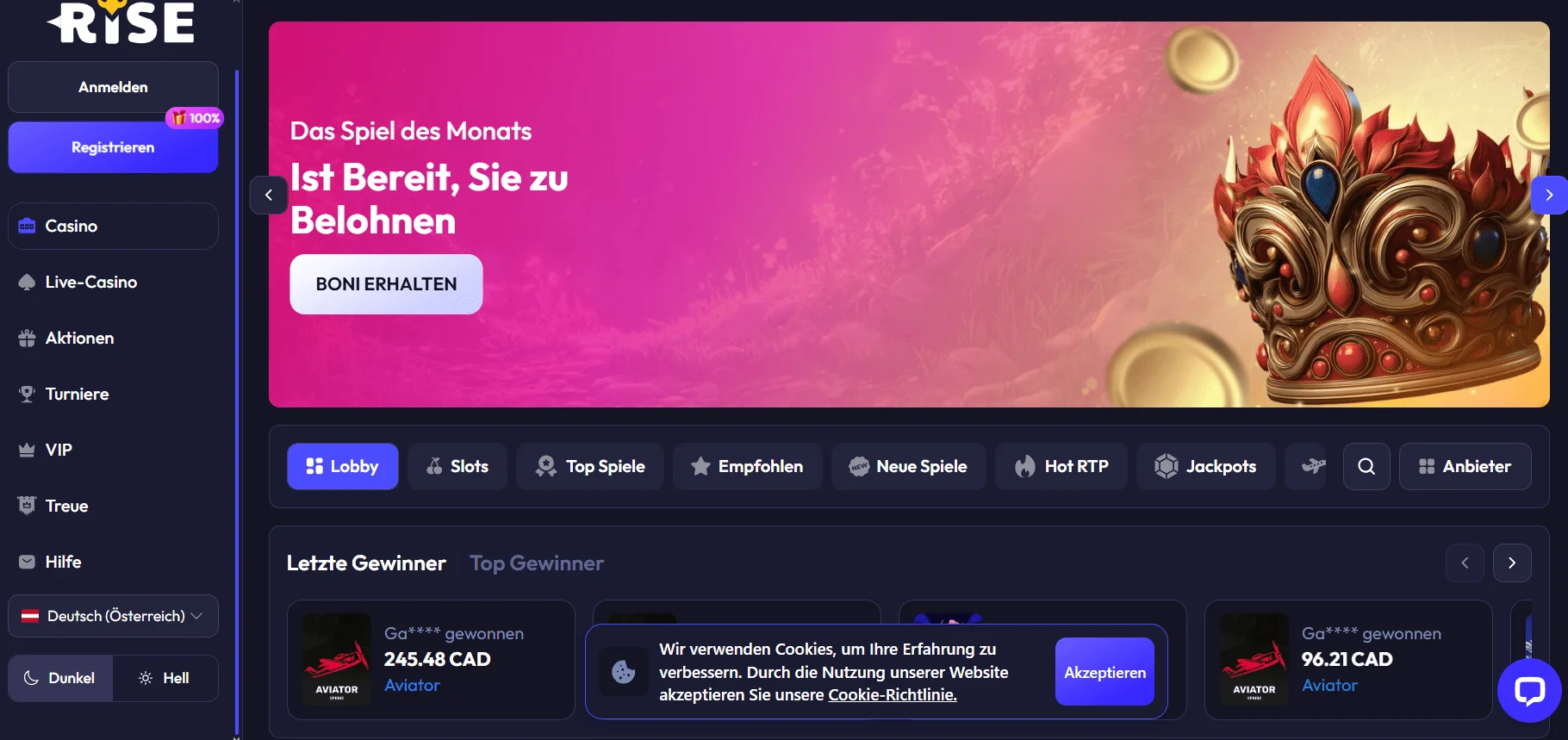 Download der Spinrise Casino App